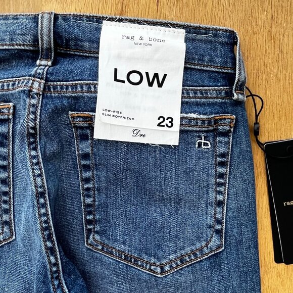 RAG & BONE JEANS JULIENNE DRE LOW RISE SLIM BOYFRIEND JEANS WOMEN’S sz 23 NWT - Picture 6 of 15